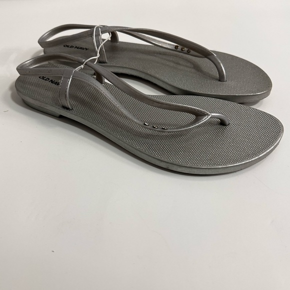 💎 Old Navy Women’s Rustic Silver Shimmer Rhinestone Sandals 💎 - Picture 2 of 5